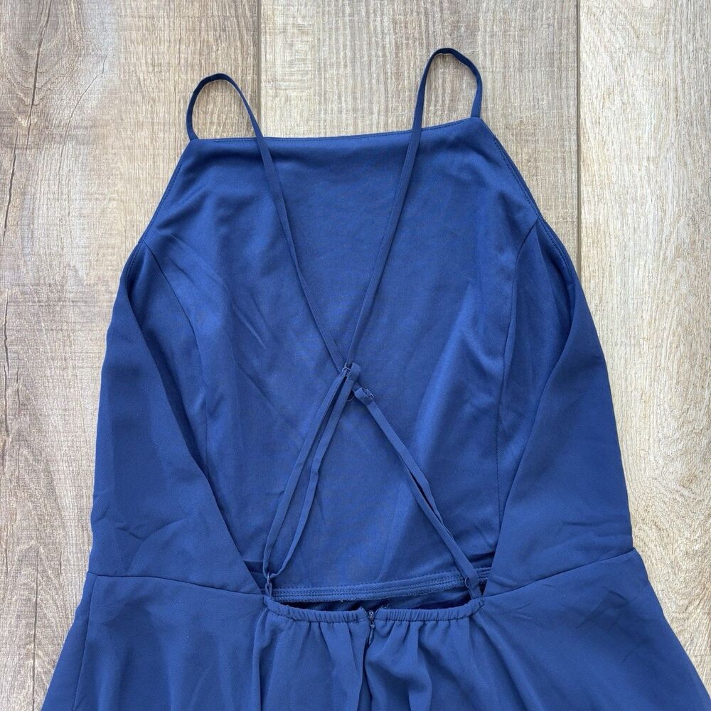 Lulus Women Letter of Love Navy Blue Backless Skater Dress Size XL Wedding Sexy - Picture 13 of 13